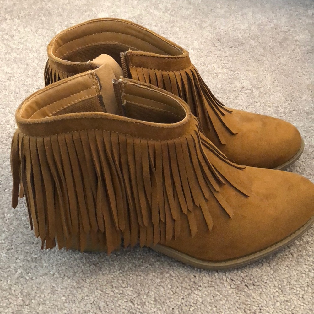Soda fringe boots. Worn once